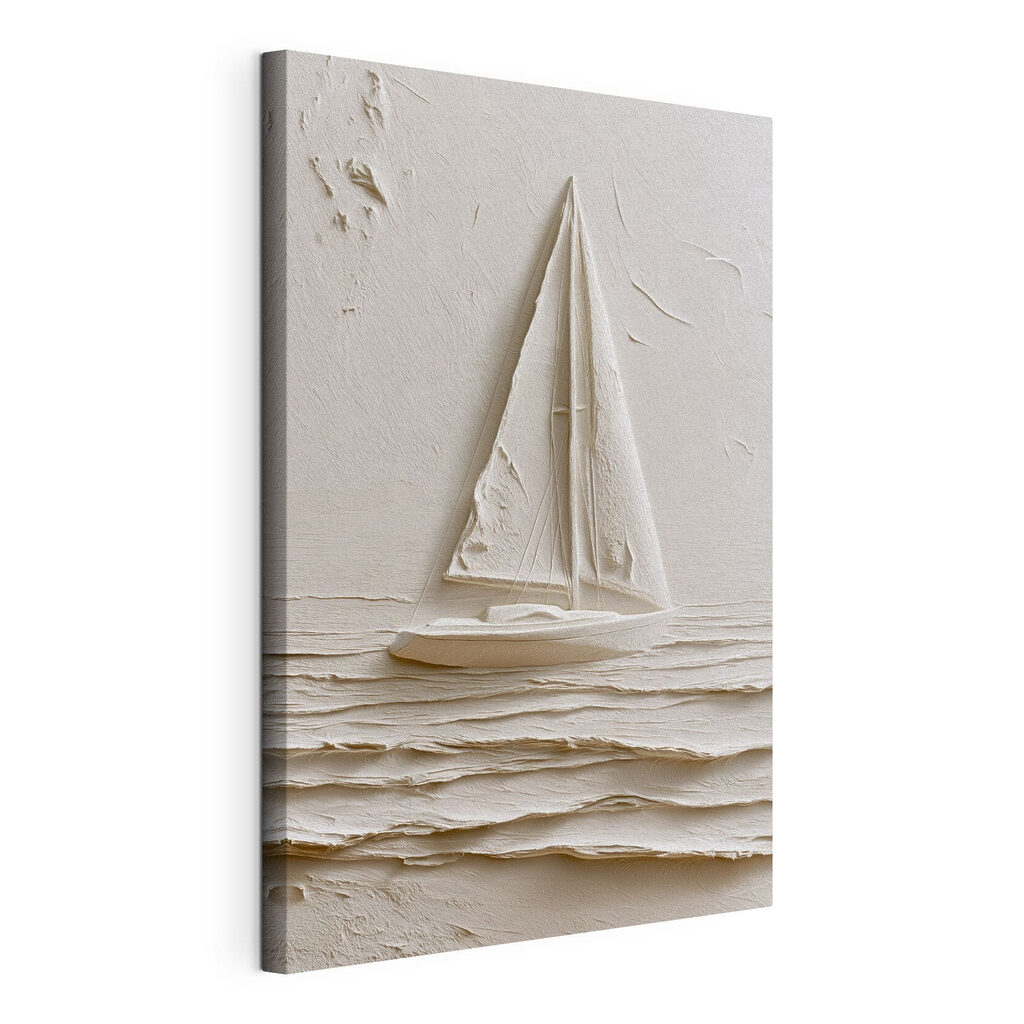 Zeilboot in witte verf — productweergave