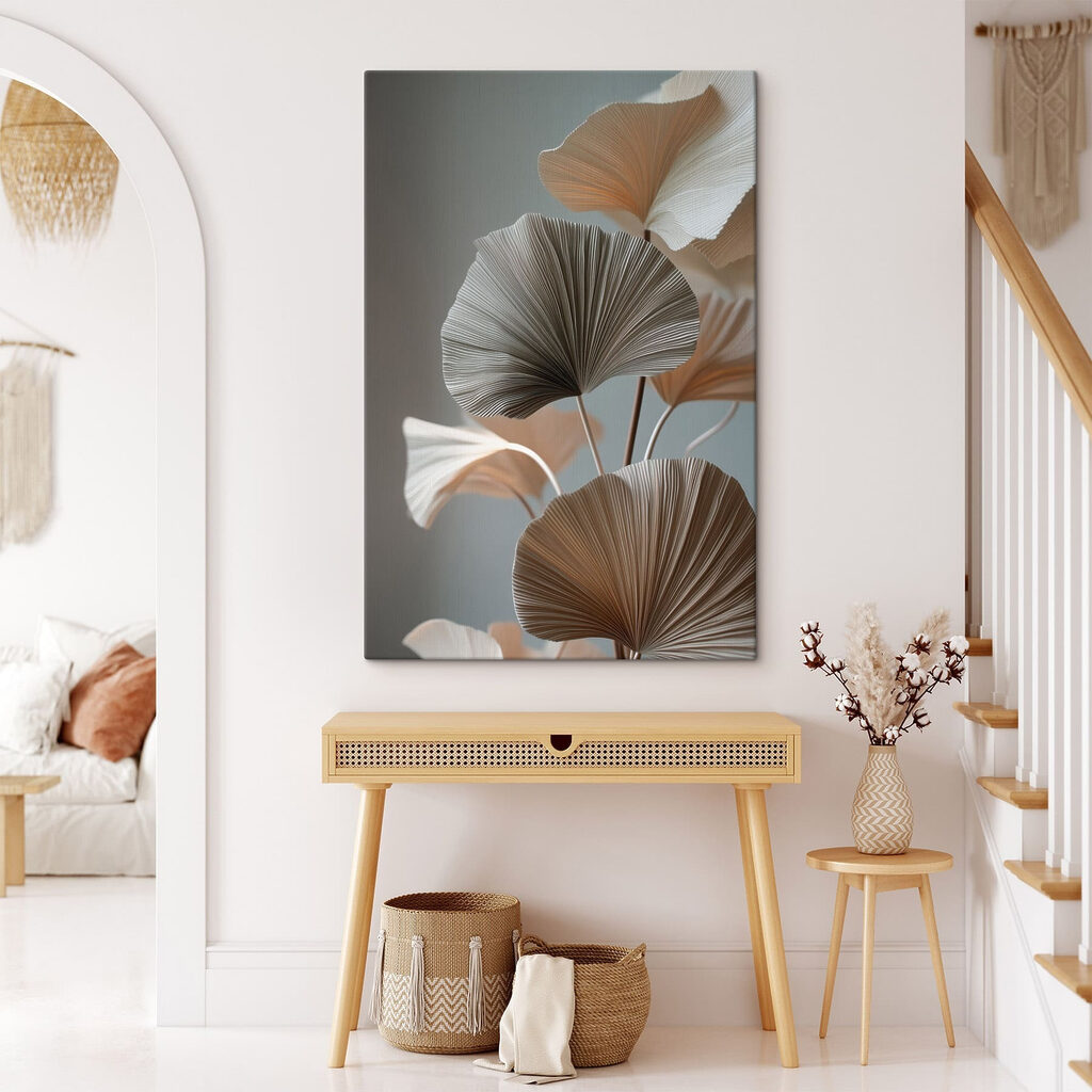 Witte ginkgo tegen stormgrijs — interieur 3