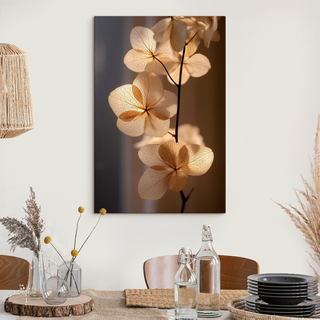 Lichte bloesem in avondschaduw — interieur 1