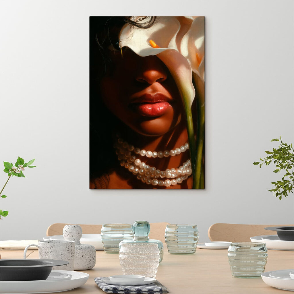 Vrouw achter witte kelk — interieur 3