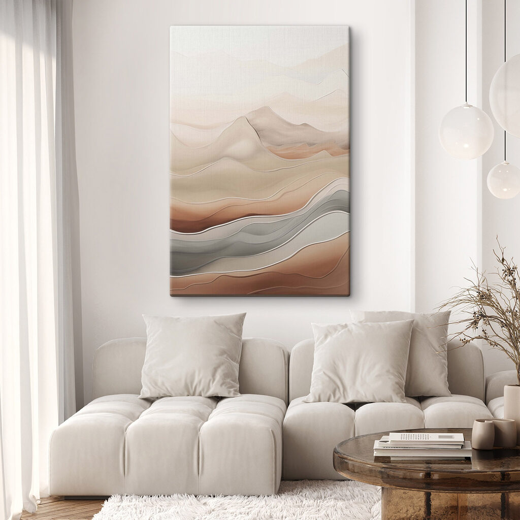 Rustgevende golven in zachte aardetinten — interieur 1