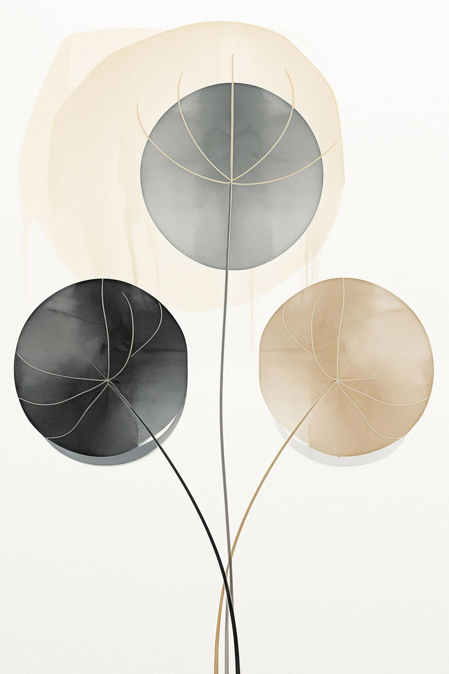 Elegante abstracte cirkels in zachte kleuren — volledig ontwerp
