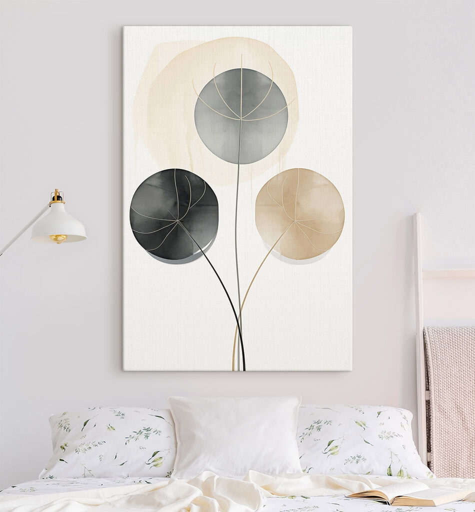 Elegante abstracte cirkels in zachte kleuren — interieur 1
