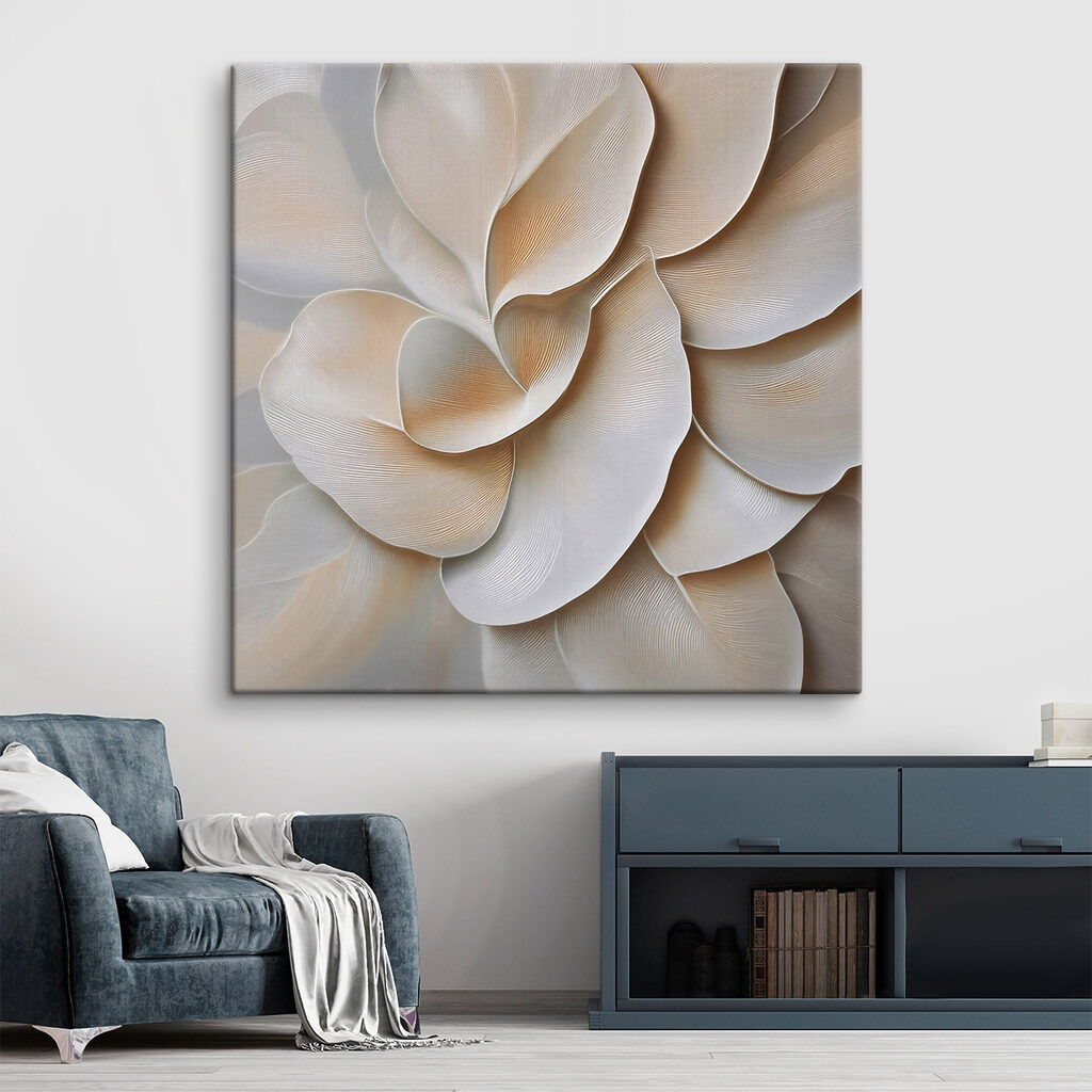 Roomwitte bloemen in ribbellagen — interieur 1