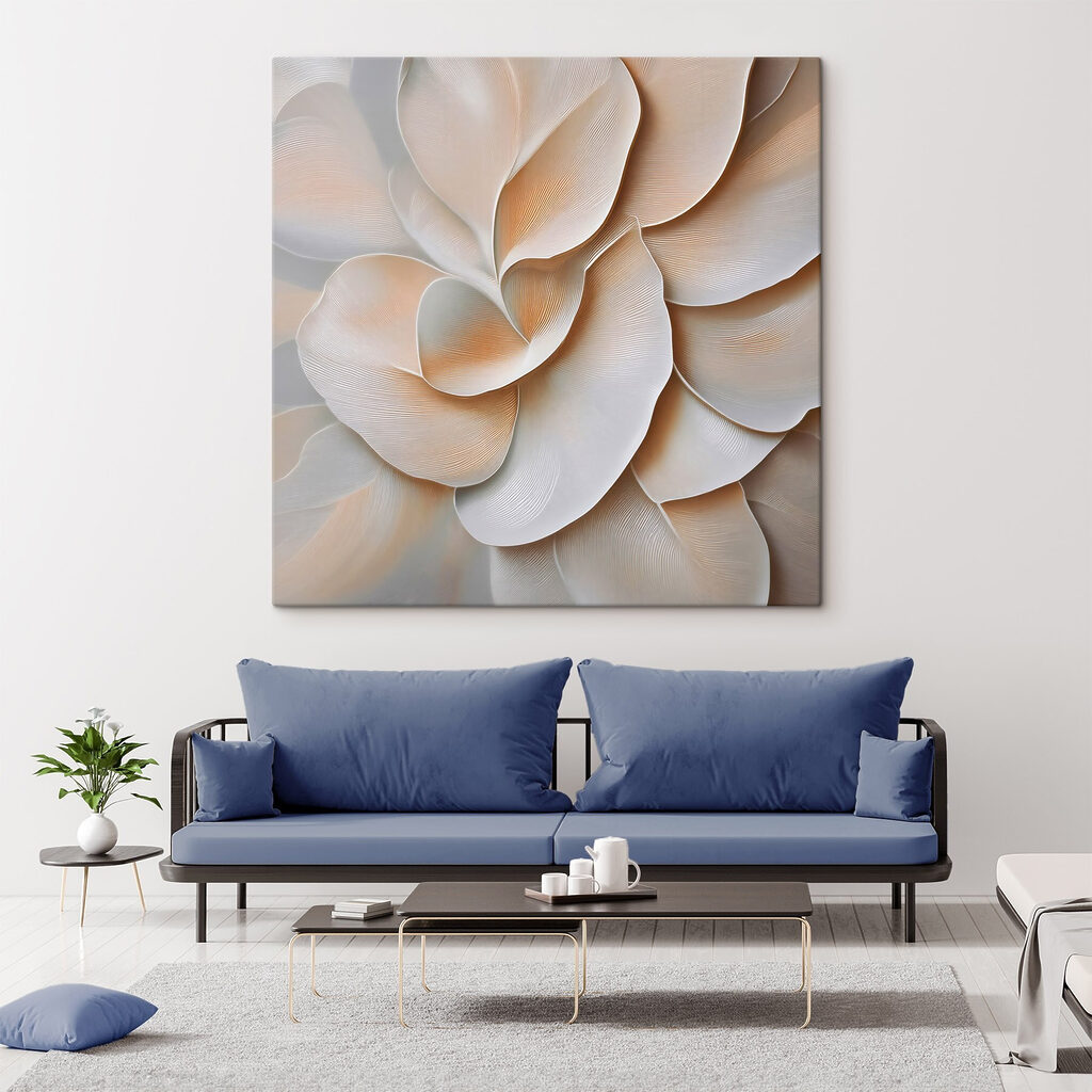 Roomwitte bloemen in ribbellagen — interieur 2