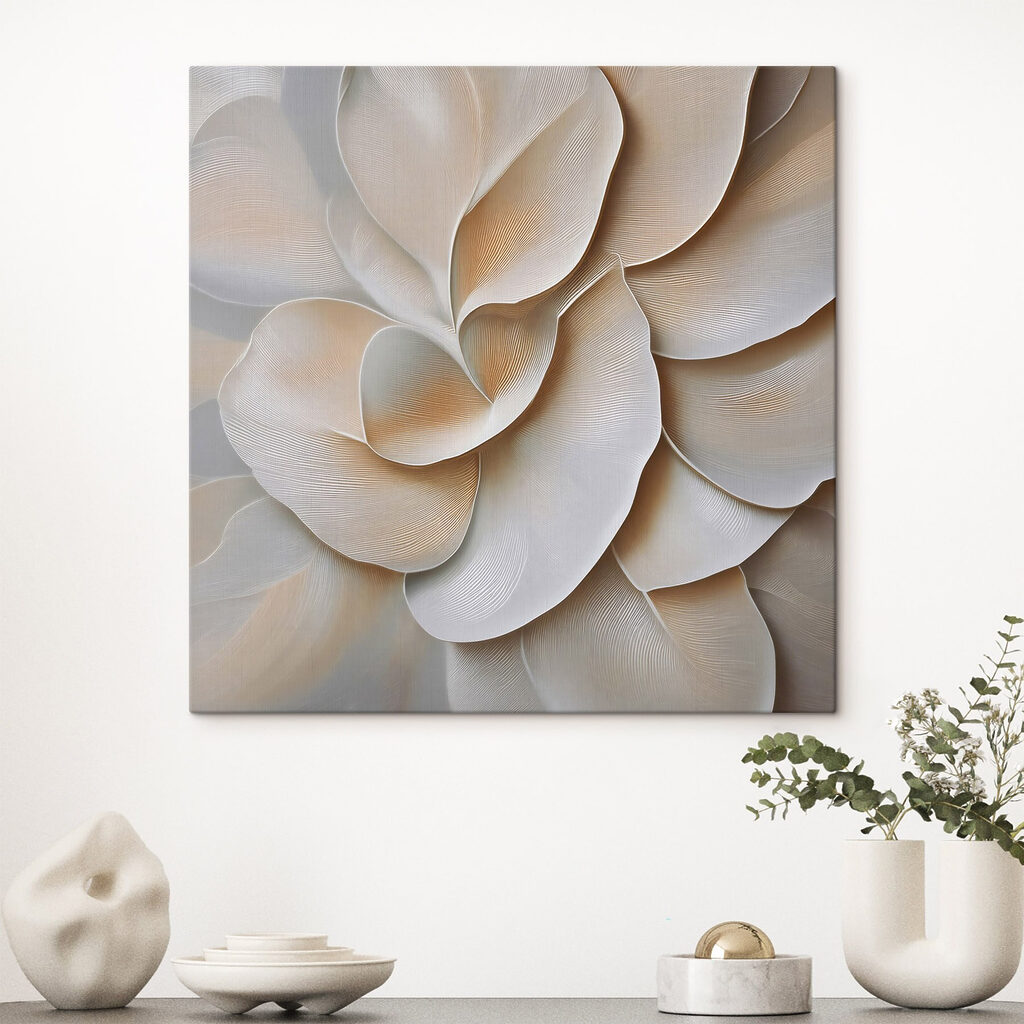 Roomwitte bloemen in ribbellagen — interieur 3