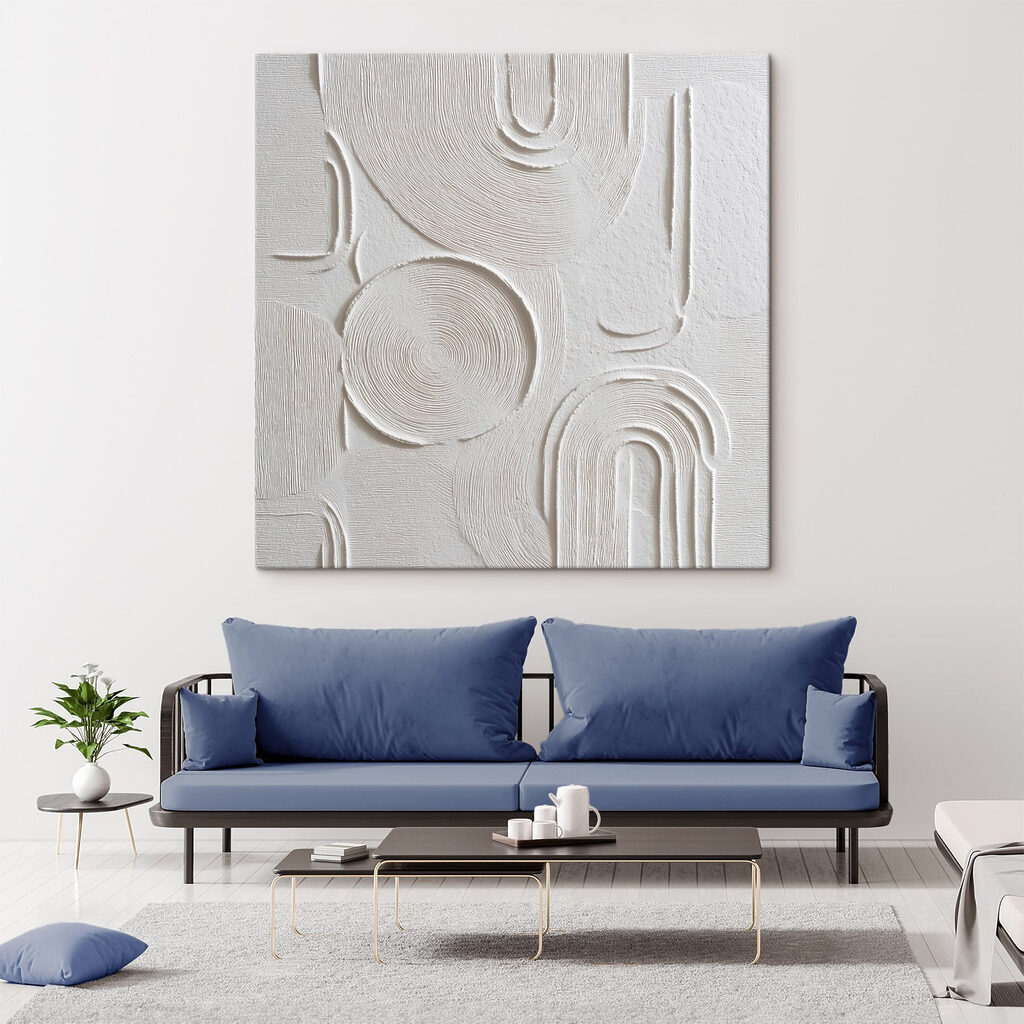 Witte bogen in ribbelreliëf — interieur 2