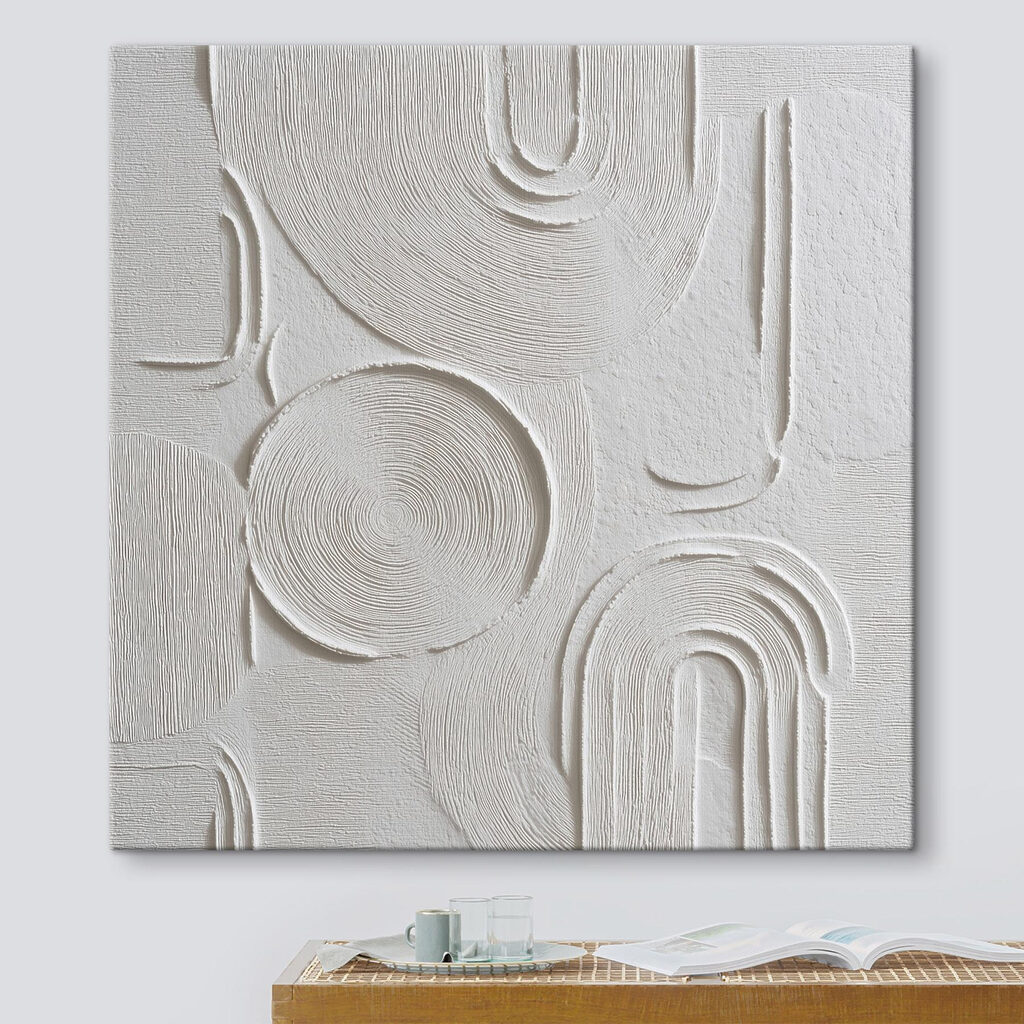 Witte bogen in ribbelreliëf — interieur 3