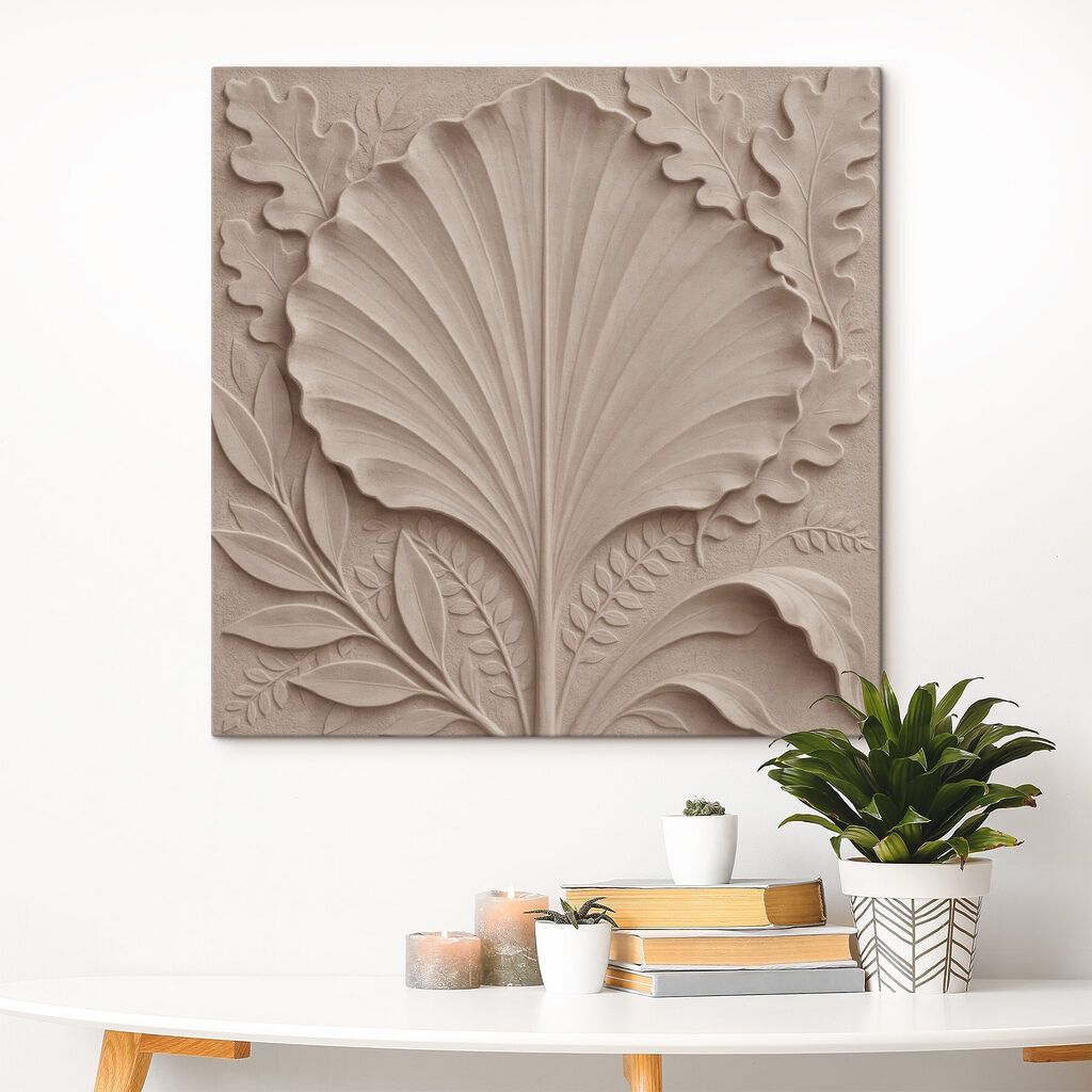 Reliëfblad tussen varentakken — interieur 3