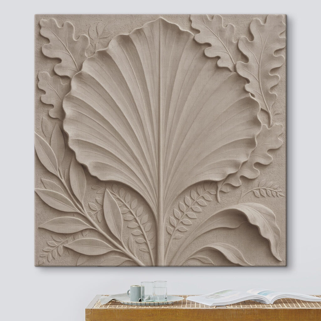 Reliëfblad tussen varentakken — interieur 1