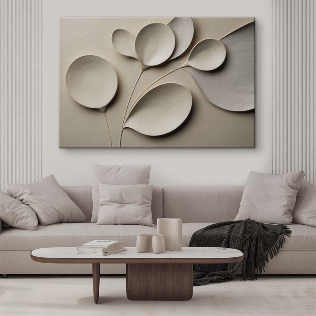 Set witte lepels in een interieur