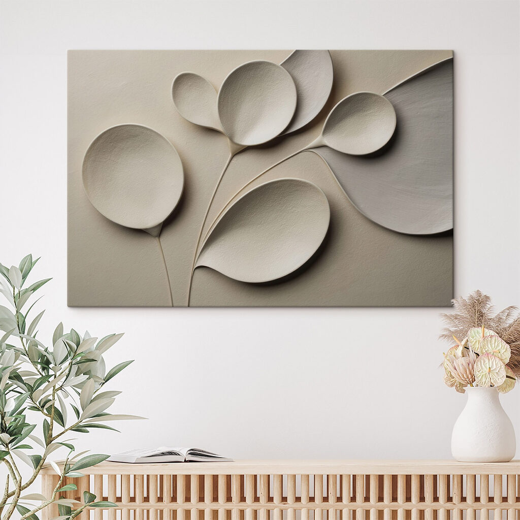Ronde bladeren als schaduwreliëf — interieur 2