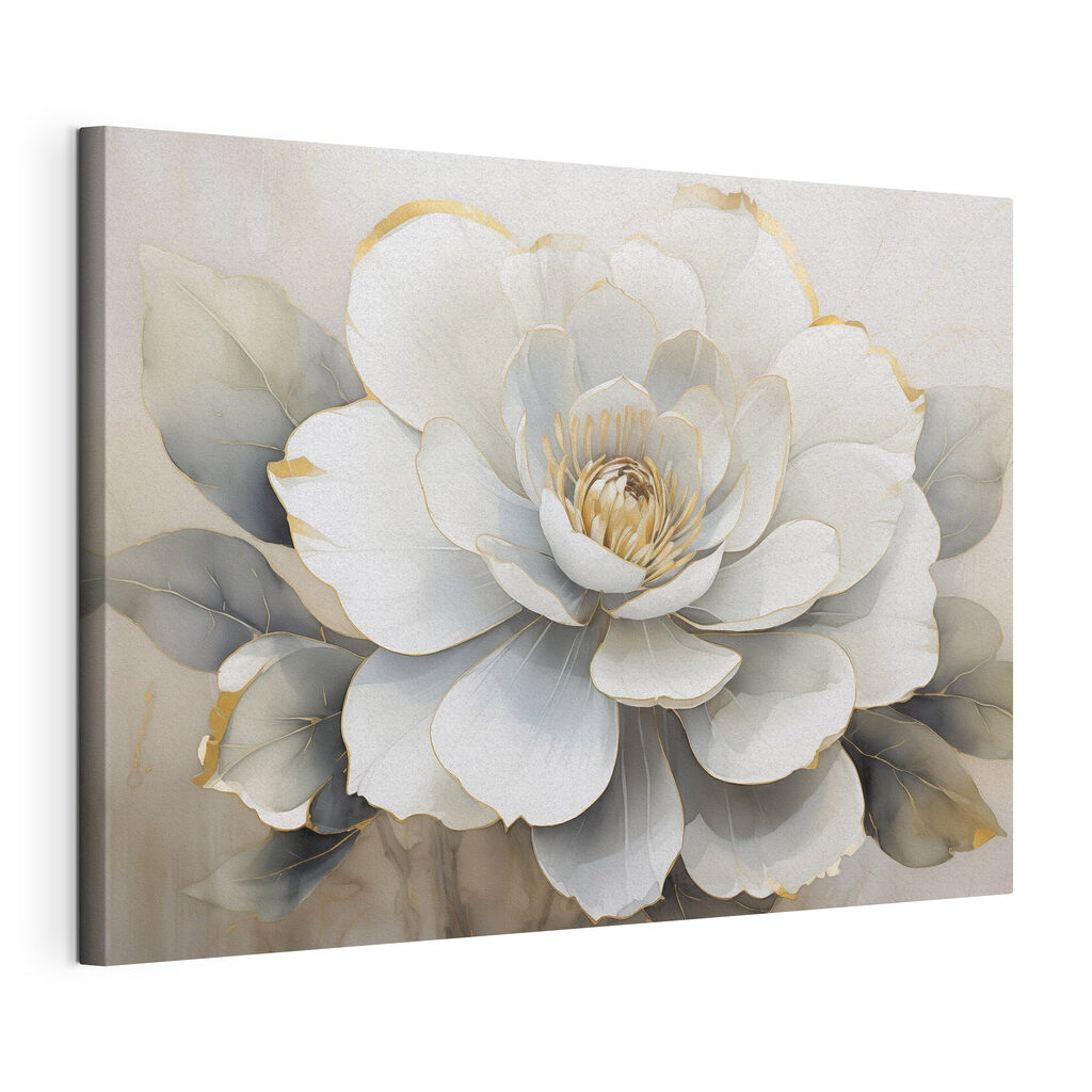 Een adembenemend bloemenmeesterwerk in volle bloei, gespannen canvas met doorlopende rand