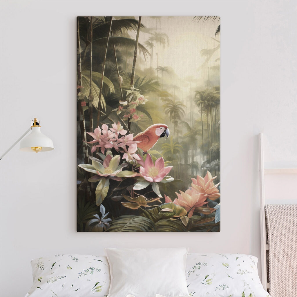 Vogel die op bloemen zit — interieur 1