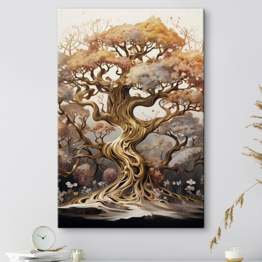 Boom met veel takken en bloemen — interieur 2
