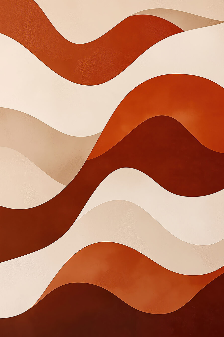 Terracotta banen tussen roomwit — volledig ontwerp