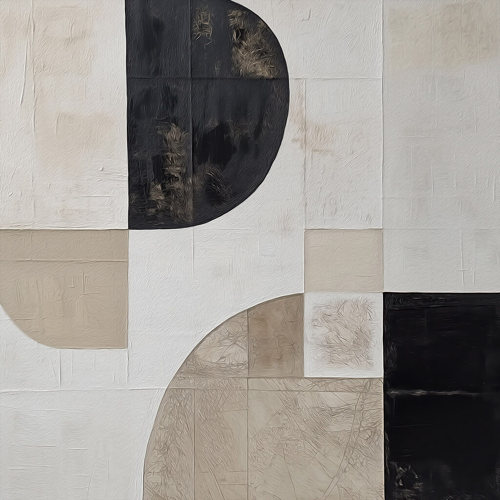 Zwart-wit geometrisch patroon — volledig ontwerp