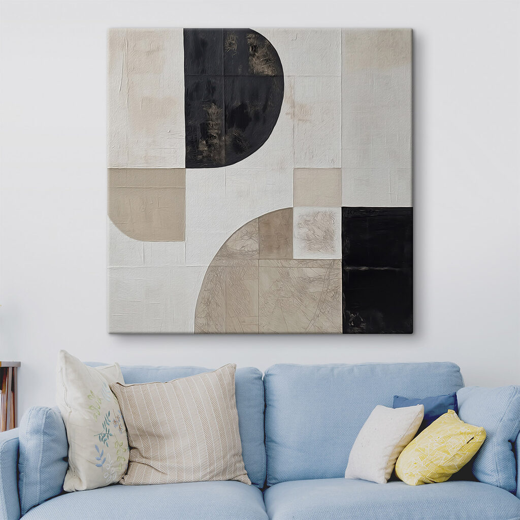 Zwart-wit geometrisch patroon — interieur 1
