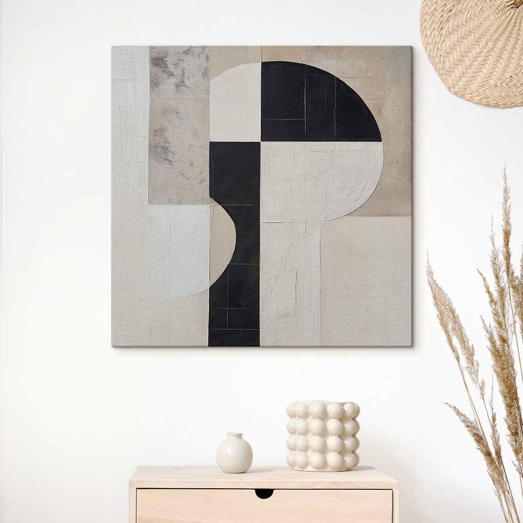 Zwart-wit geometrisch ontwerp — interieur 1