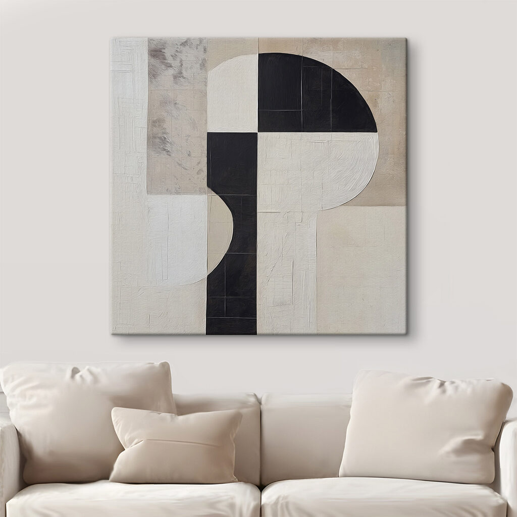 Zwart-wit geometrisch ontwerp — interieur 2