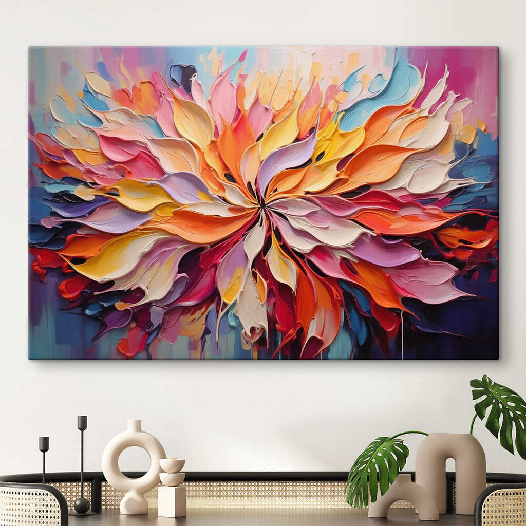 Bloem van kleurrijke verfplooien — interieur 1