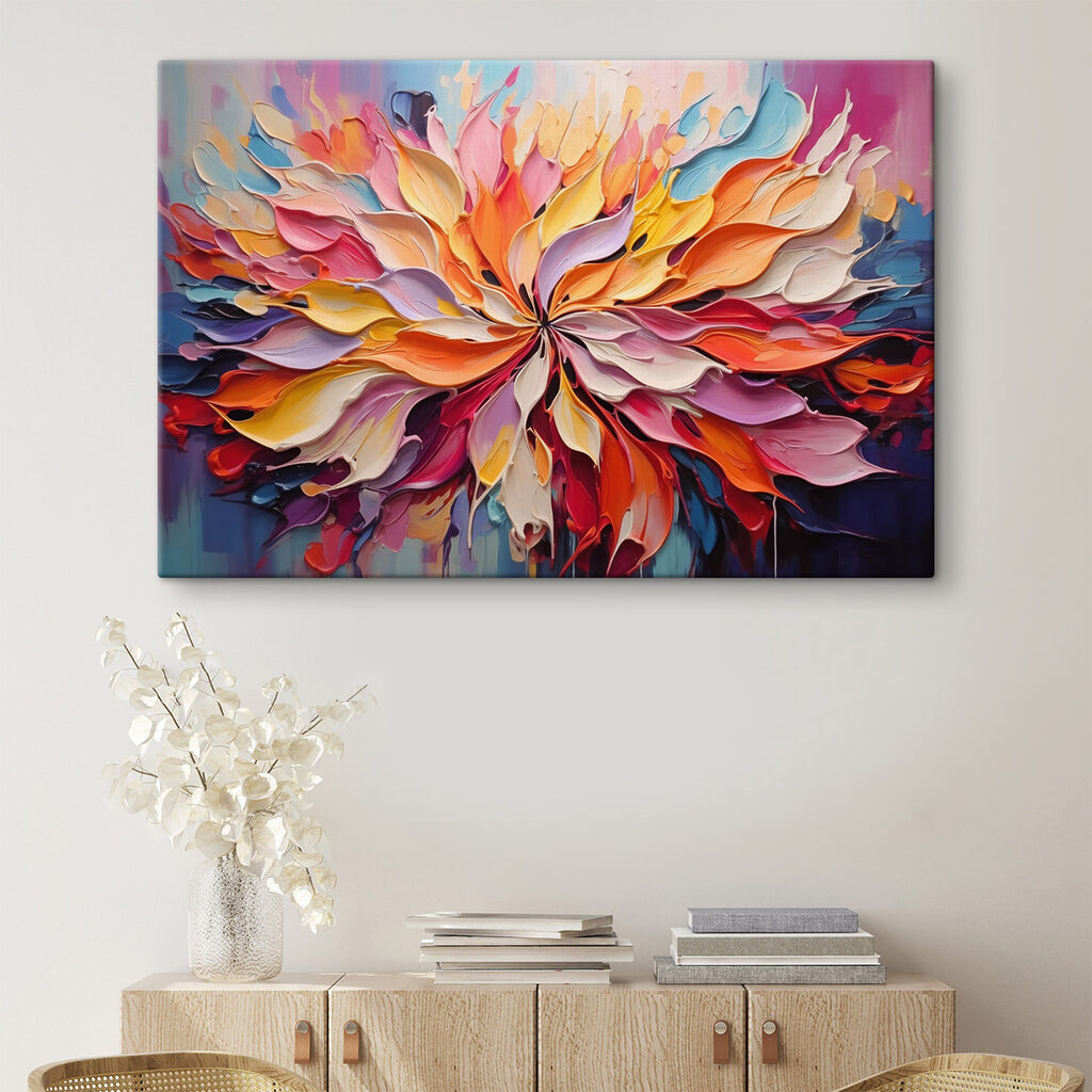 Bloem van kleurrijke verfplooien — interieur 2
