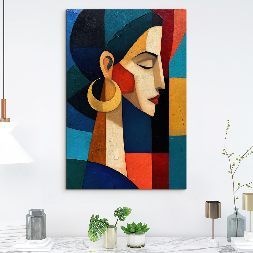 Vrouw met gouden oorbel — interieur 1