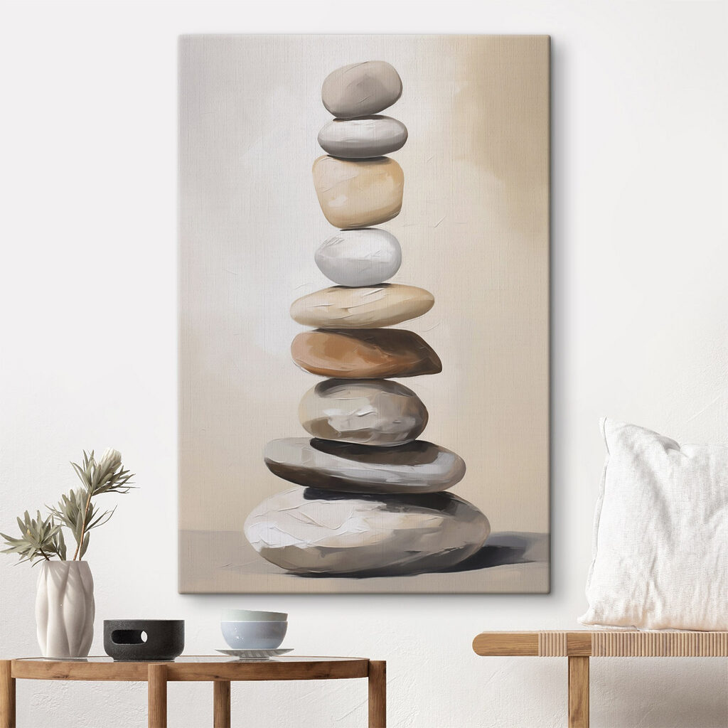 Hoge stapel zachte keien — interieur 2