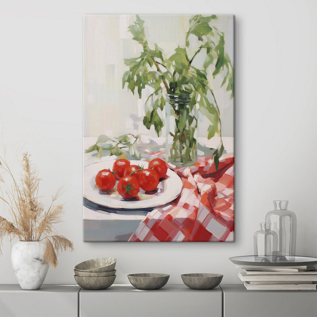 Tomaten op geruit tafelkleed — interieur 2