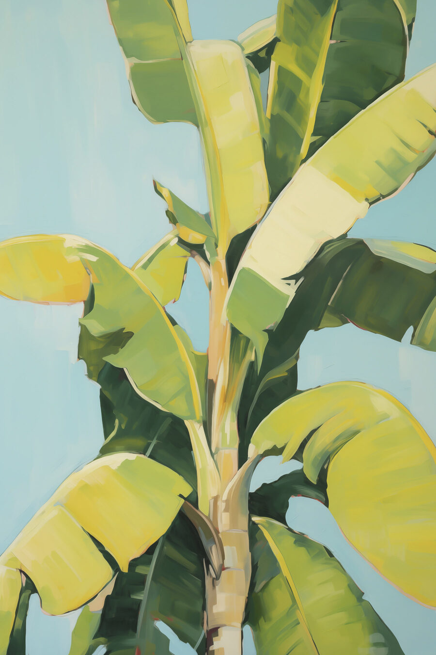 Groene bladen tussen geel — volledig ontwerp