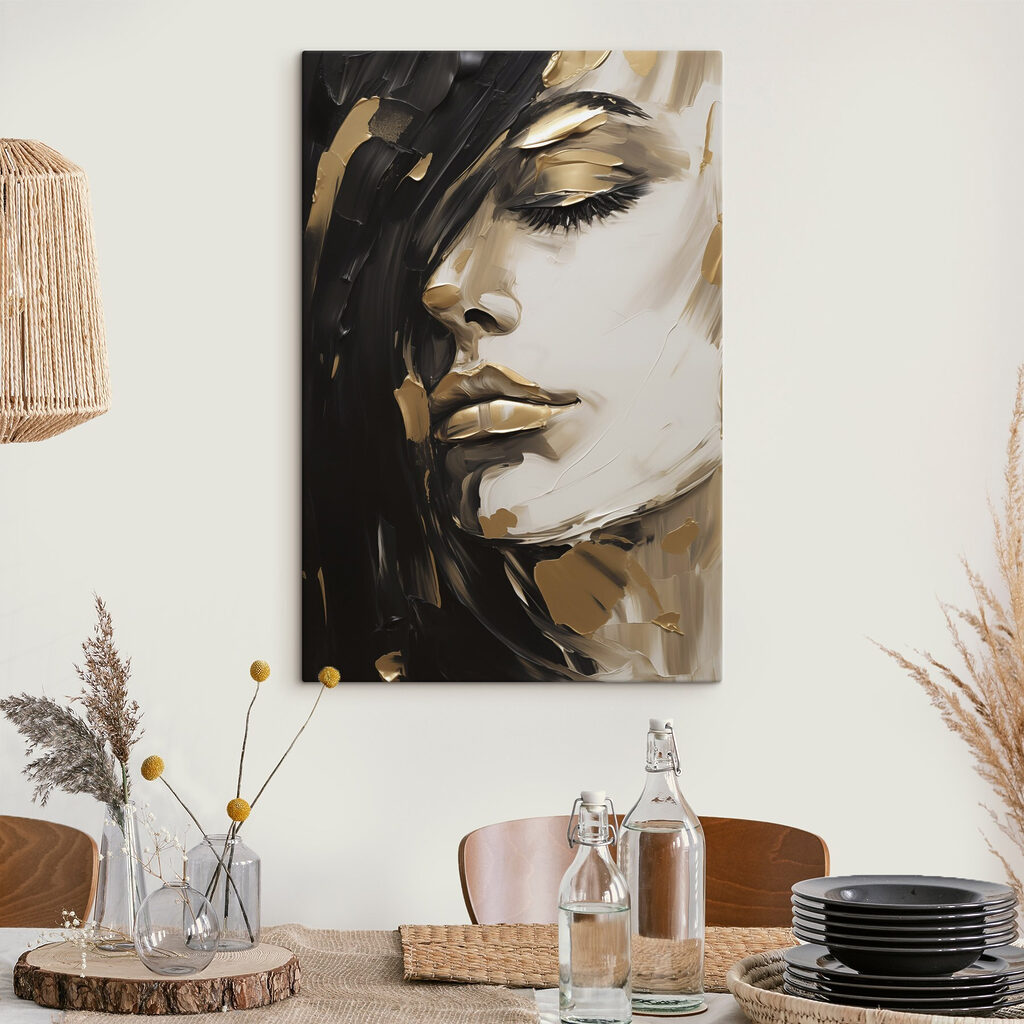 Gouden verf rond oogleden — interieur 1