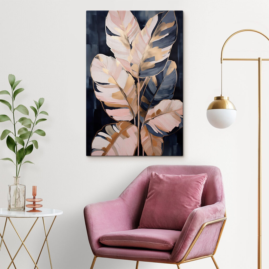 Lichte bladeren op nachtblauw — interieur 2
