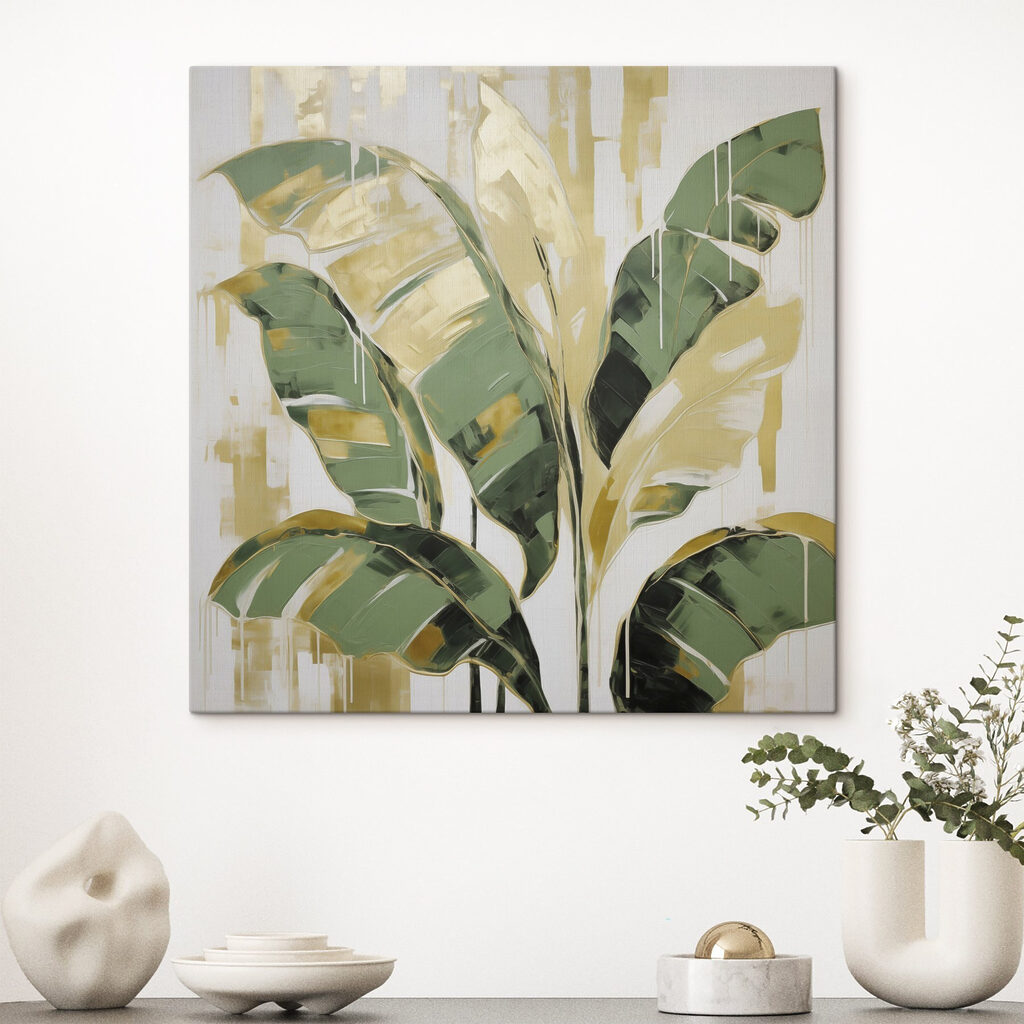 Monstera tussen brede verfstreken — interieur 2