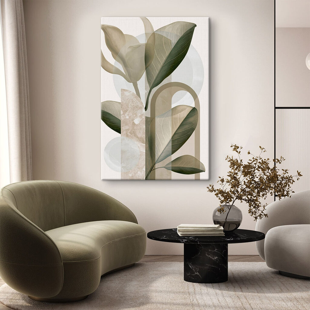 Groene bladeren tussen bogen — interieur 1