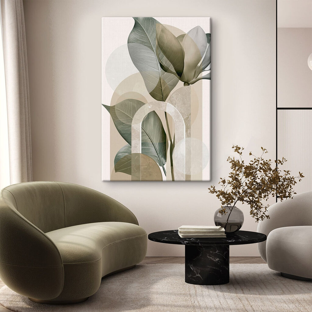 Bladvormen tussen bleke rondingen — interieur 2