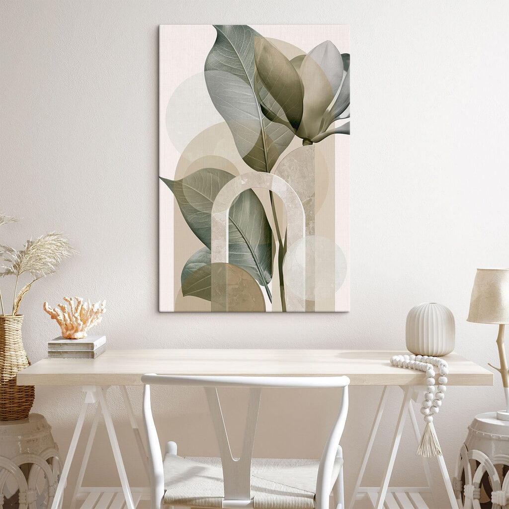 Bladvormen tussen bleke rondingen — interieur 1
