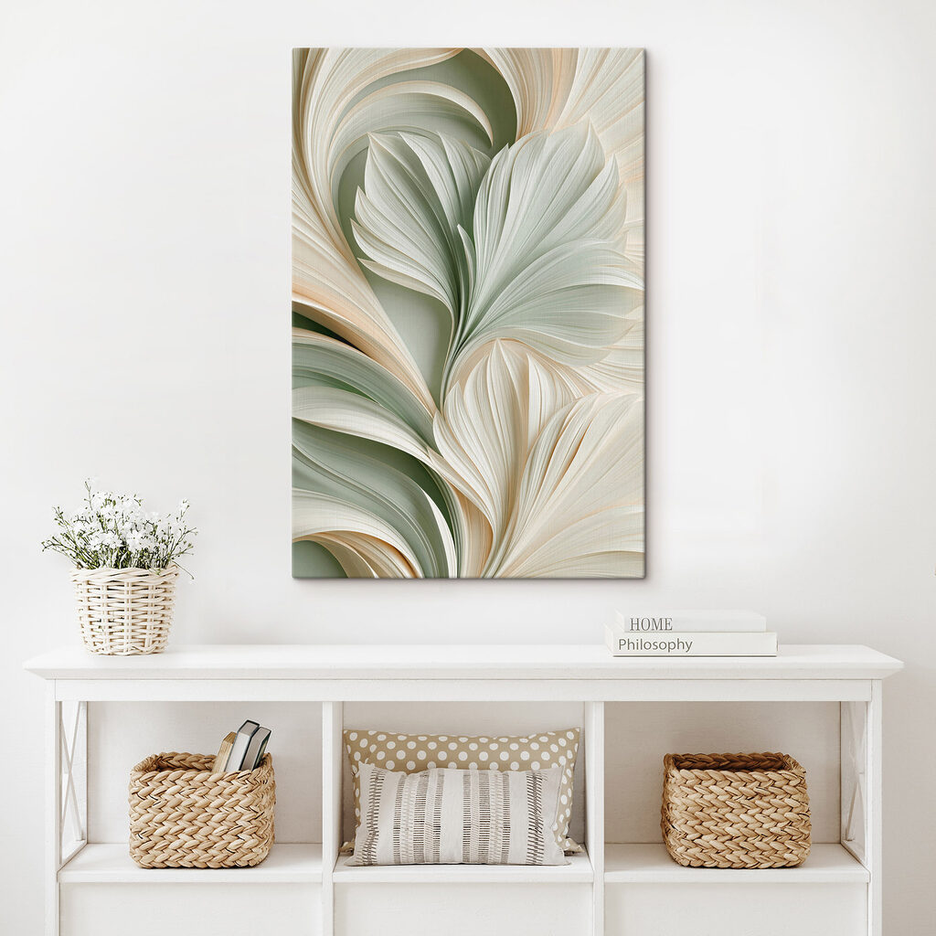 Groene bladeren in wervelplooien — interieur 2