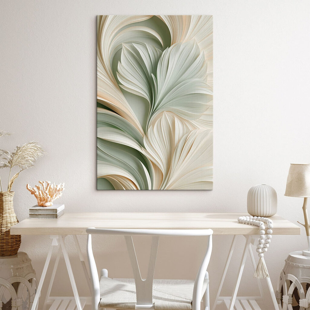 Groene bladeren in wervelplooien — interieur 3