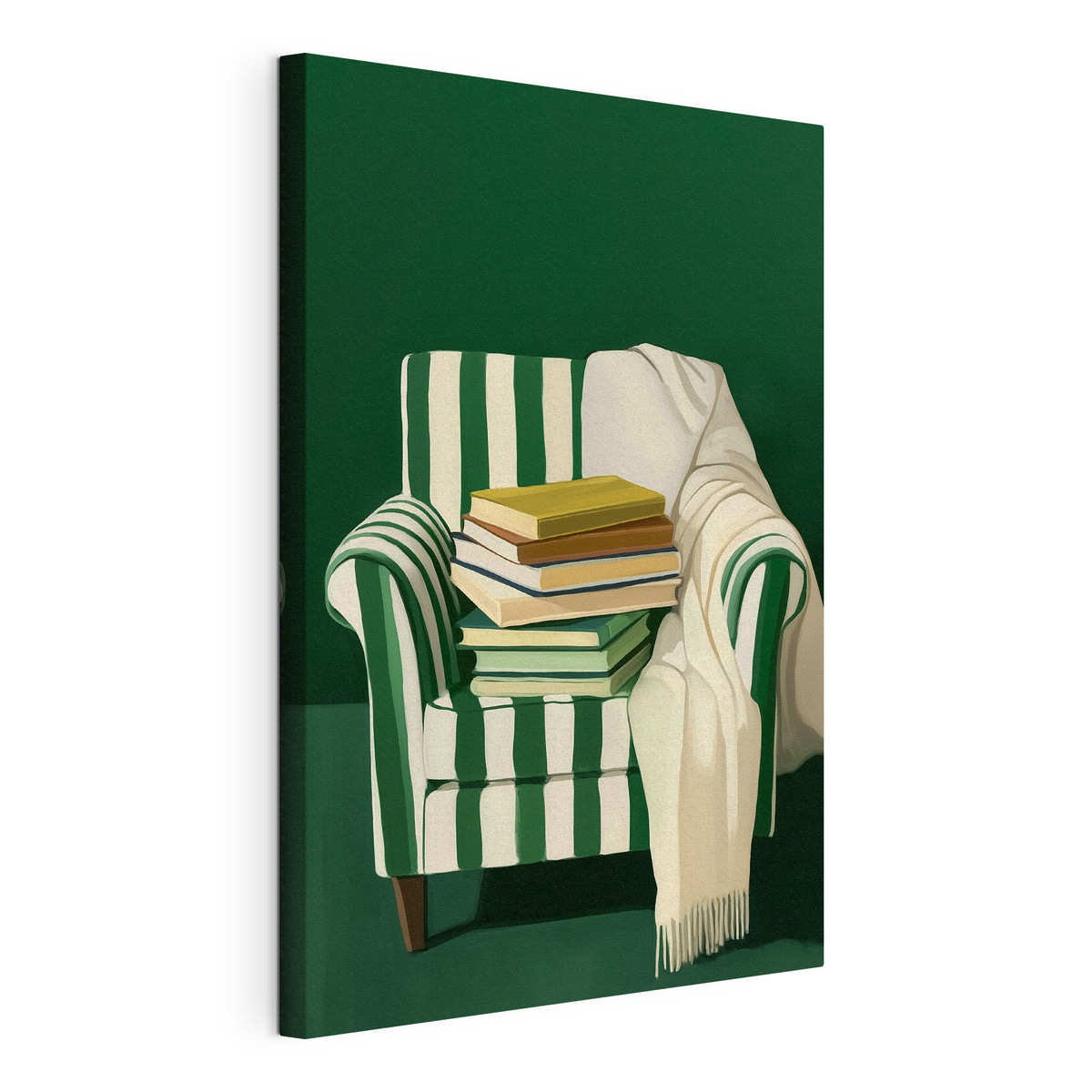 Home Bibliotheek, gespannen canvas met doorlopende rand