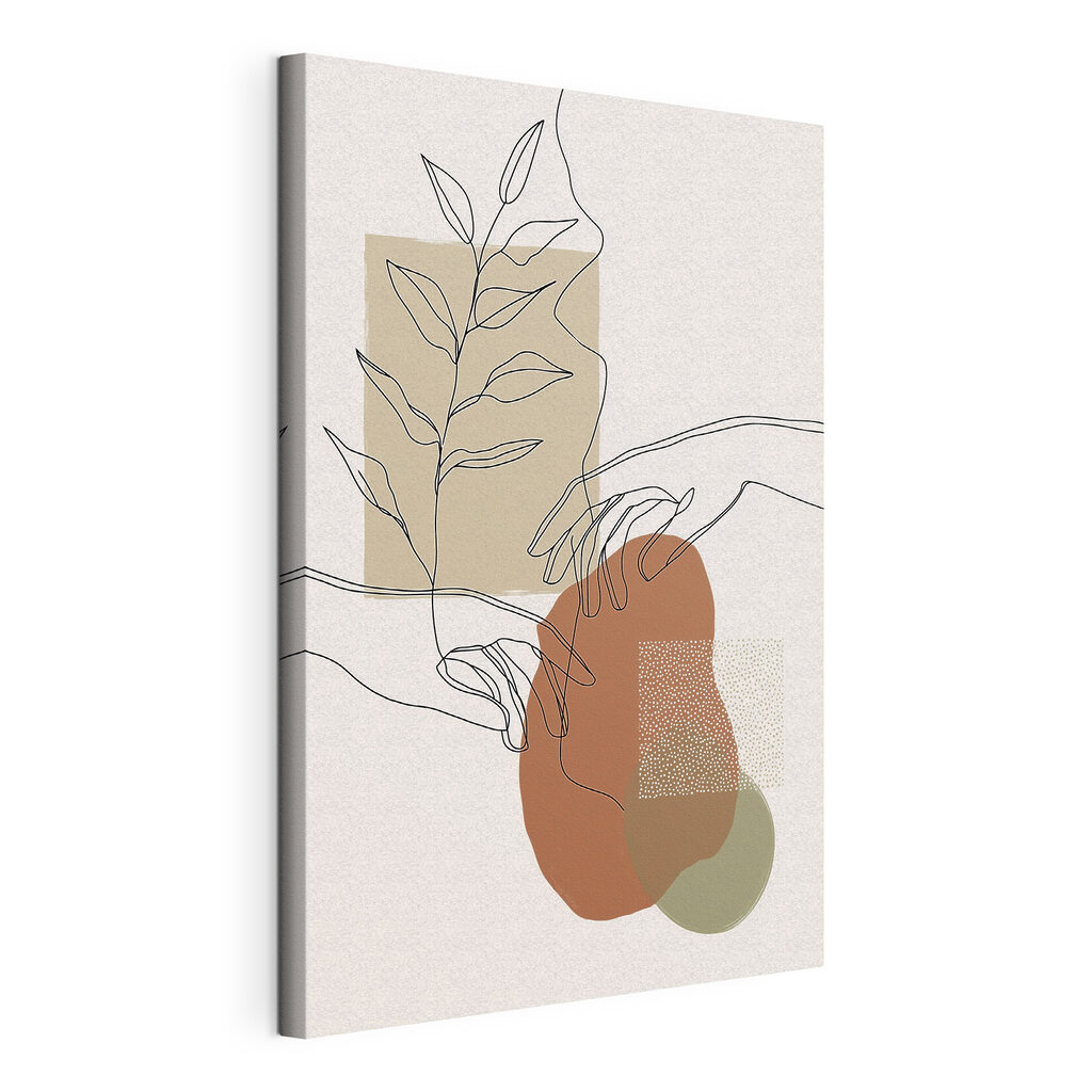 Handcontouren tussen terracotta vormen — productweergave