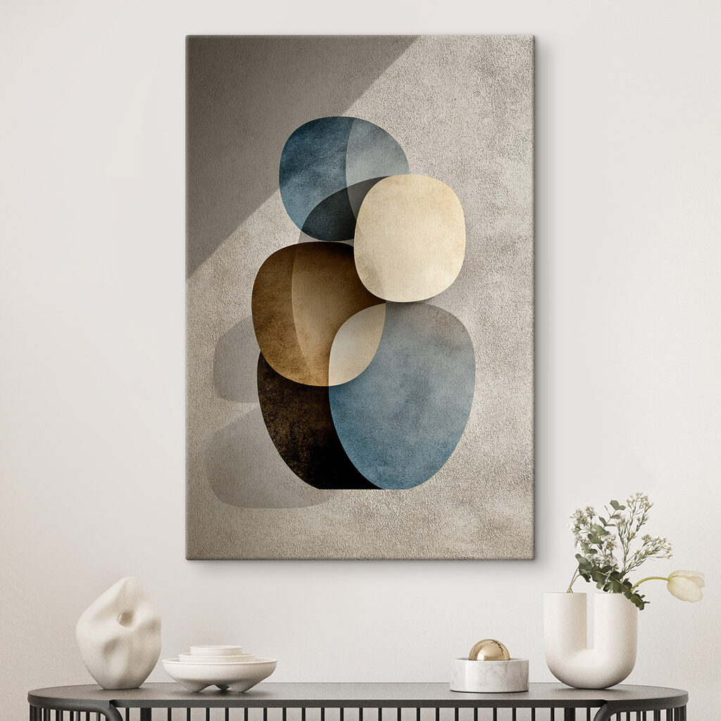 Ronde vlakken in blauwbruin — interieur 2