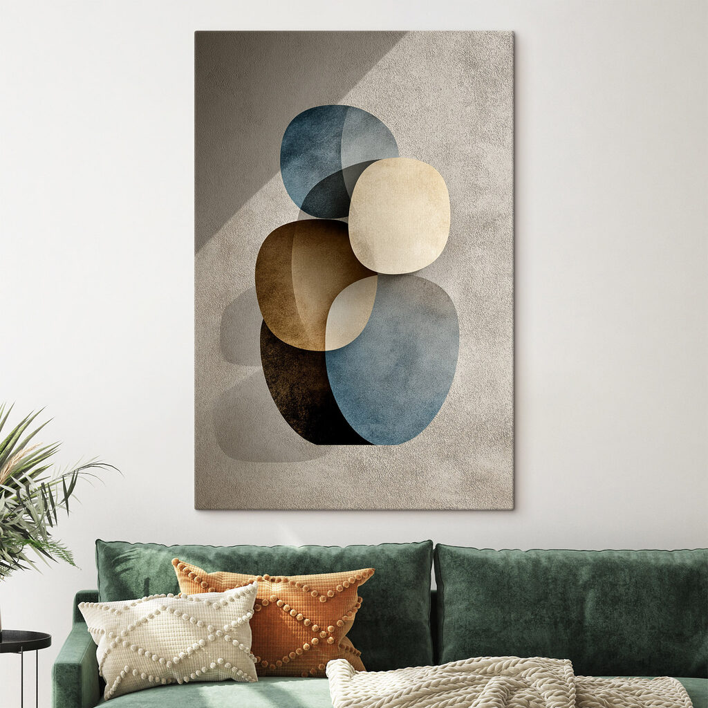 Ronde vlakken in blauwbruin — interieur 1