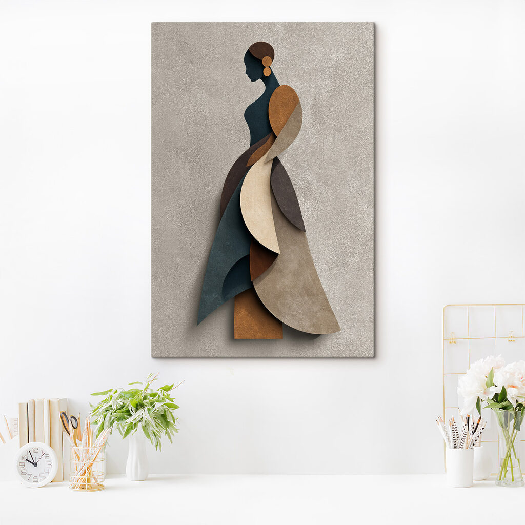 Vrouwenfiguur in geplooide vlakken — interieur 2