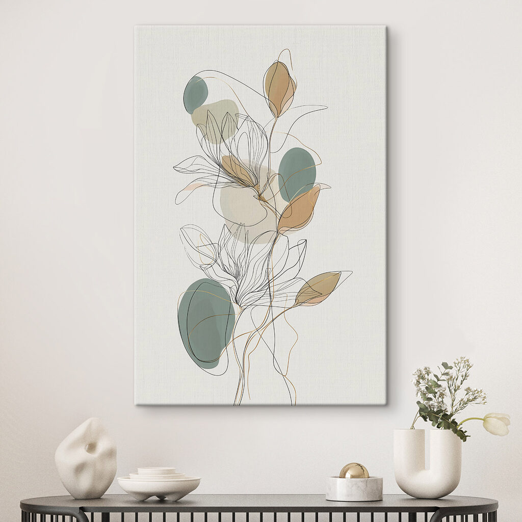 Lijnbloemen tussen zachte bladvlakken — interieur 2