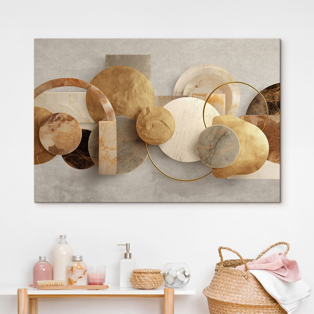 Gouden cirkels naast rechthoeken — interieur 1