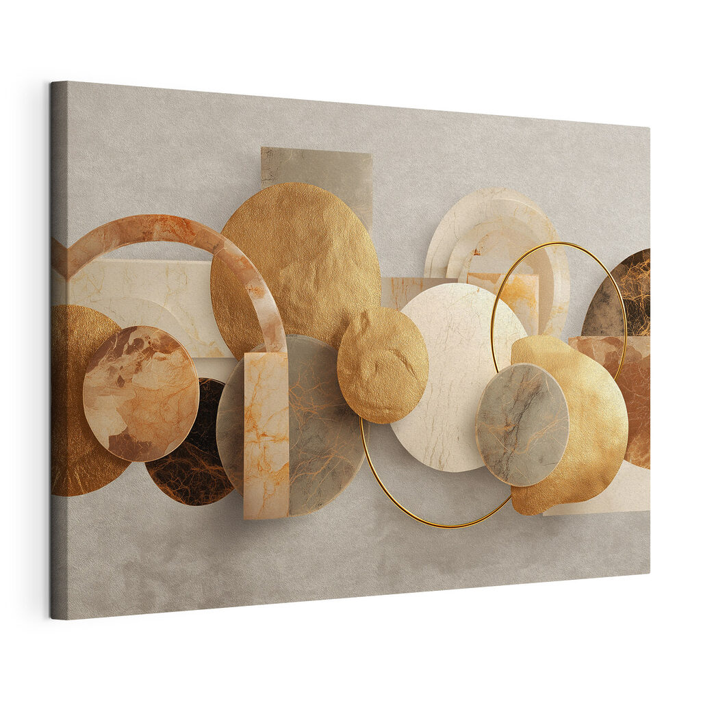 Gouden cirkels naast rechthoeken — productweergave