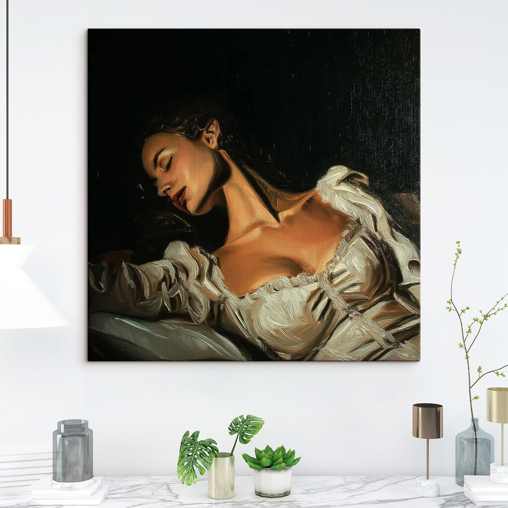 Slapende vrouw in tegenlicht — interieur 2
