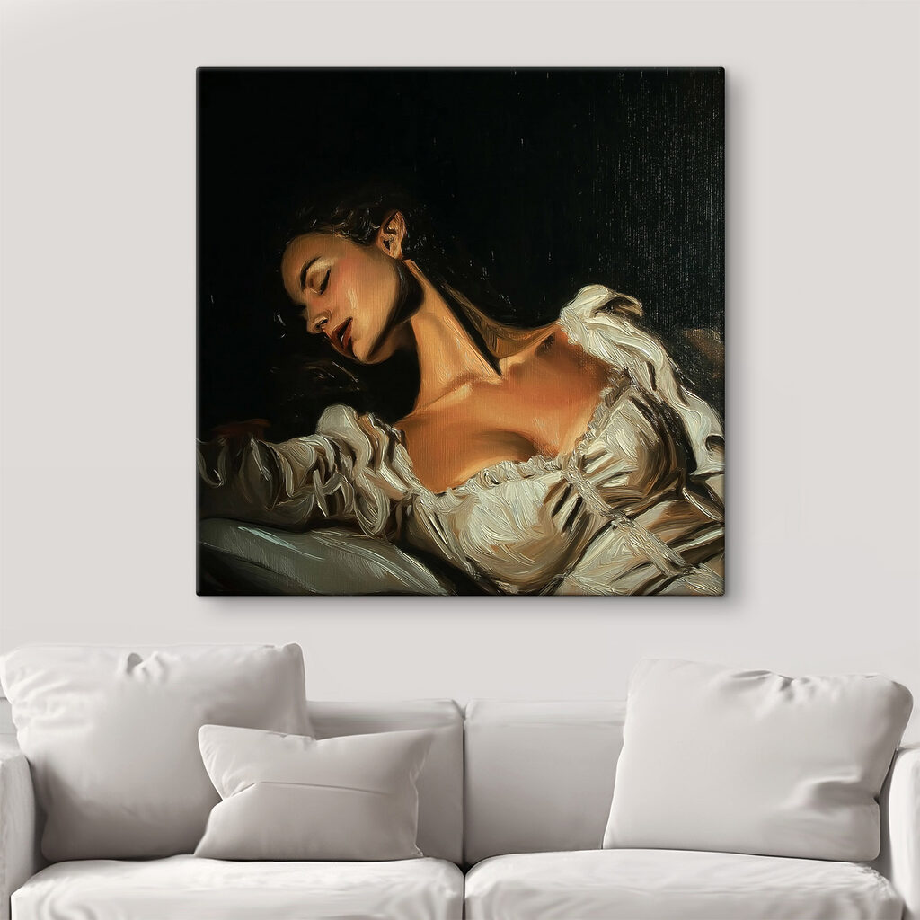 Slapende vrouw in tegenlicht — interieur 1