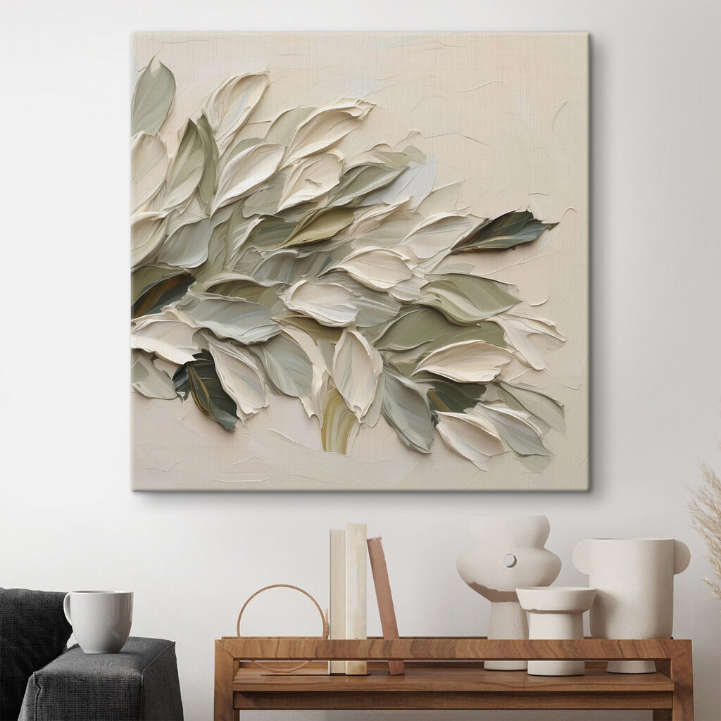 Bladstreken op warme crème — interieur 2
