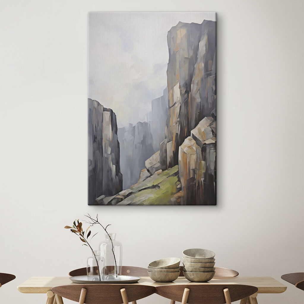 Groen pad langs rotszuilen — interieur 2